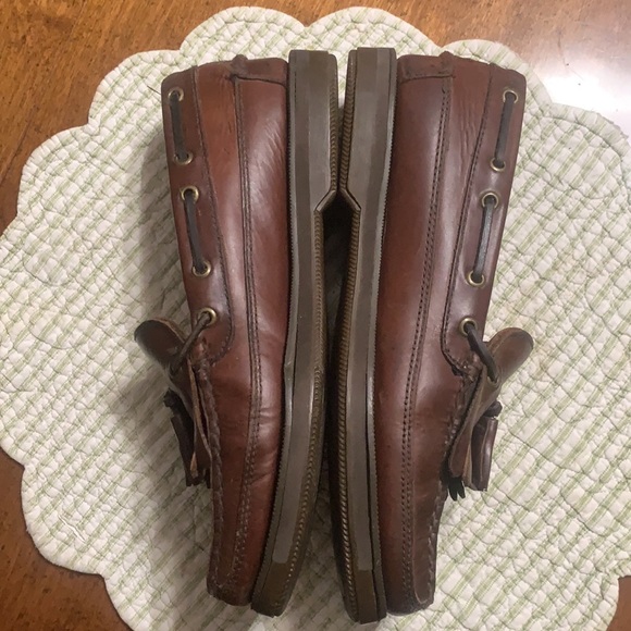 Oxblood Leather Upper Loafer with Tassel Rubber Sole Slip On 9M - Picture 9 of 10